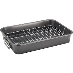 Nonstick Steel Roaster with Flat Rack