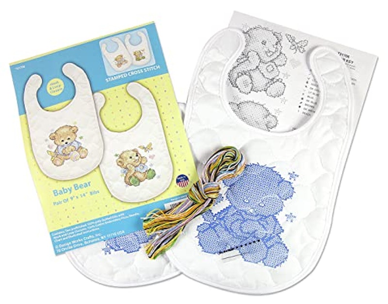 Bears Stamped for Cross Stitch Baby Bibs Kit 2