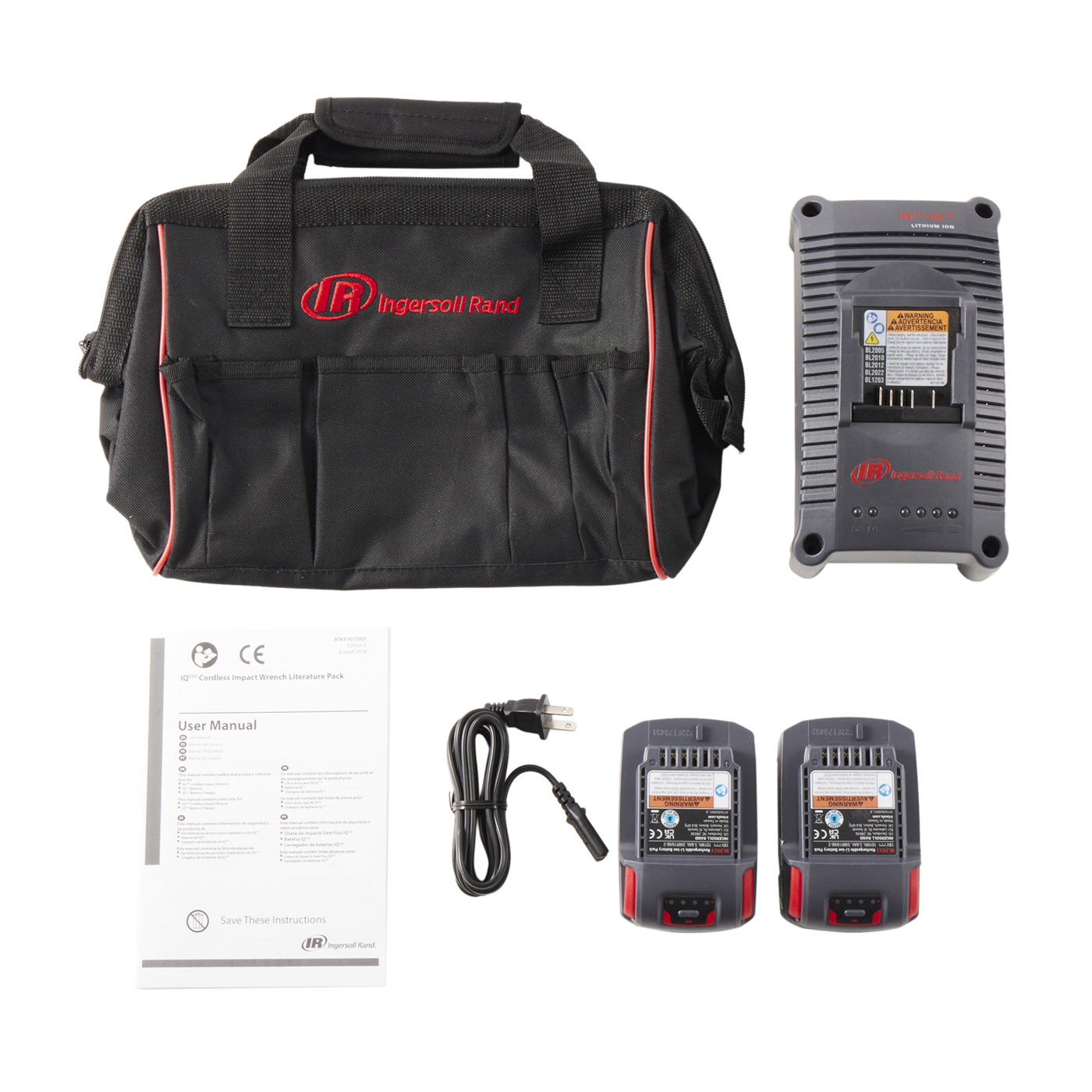 20V 1/2" Drive Cordless Impact Wrench 2 Battery Kit 2
