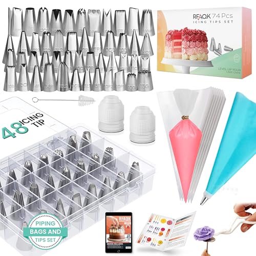 74 Piece Icing Piping Bags and Tips Set 1