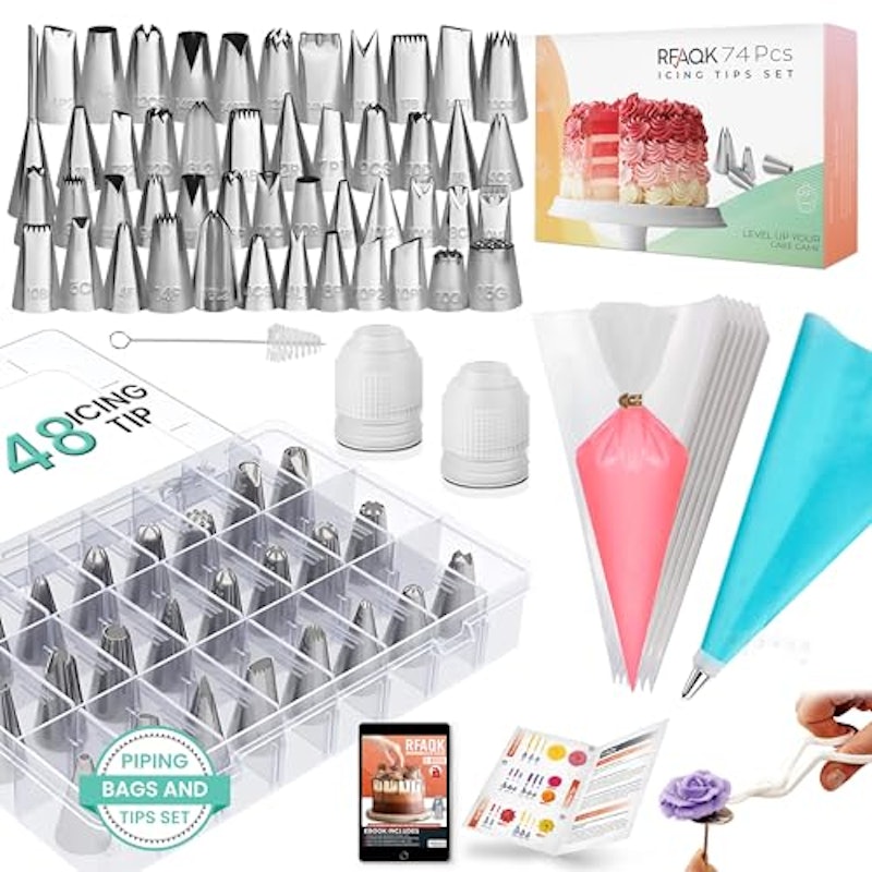 74 Piece Icing Piping Bags and Tips Set 1