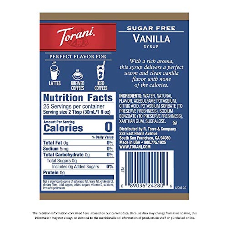 Sugar Free Vanilla Syrup 2