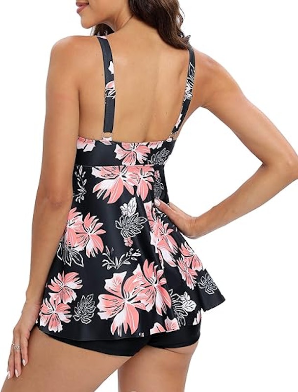 Two-Piece Tummy Control Swim Dress with Boyshorts 2
