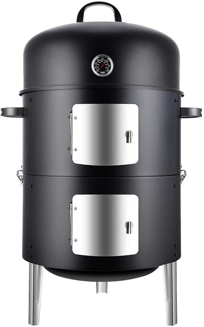Vertical 17 Inch Steel Charcoal Smoker 1