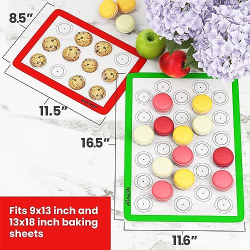 Hotpop Set of 4 Reusable Macaron Cookie Sheet Baking Mats 2