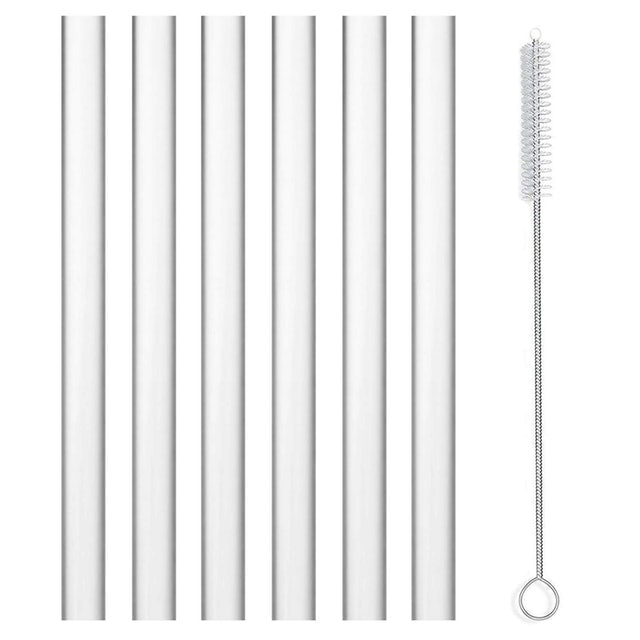 Extra Wide Reusable Clear Silicone Boba/Bubble Tea Straws 1