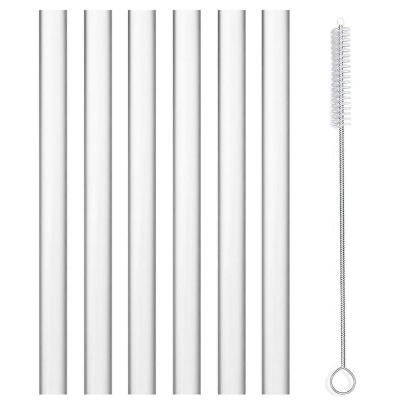 Extra Wide Reusable Clear Silicone Boba/Bubble Tea Straws 1
