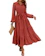 dowerme Women's Fall Dresses 2024 Long Sleeve V Neck Button Down 1