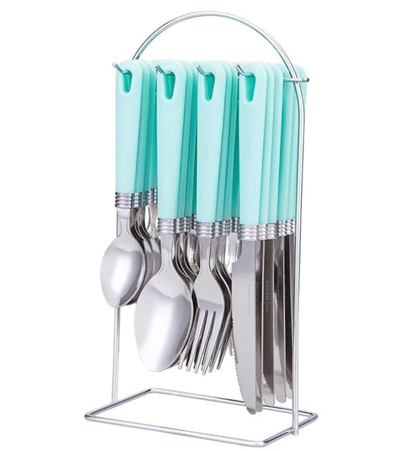 Stainless Steel Flatware Set With Hanging Caddy 1