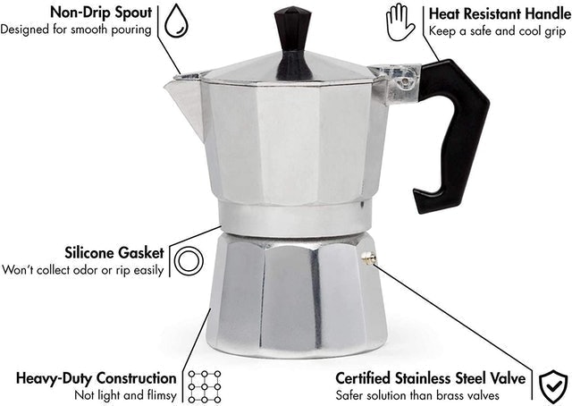 6-Cups Aluminum Espresso Maker 2