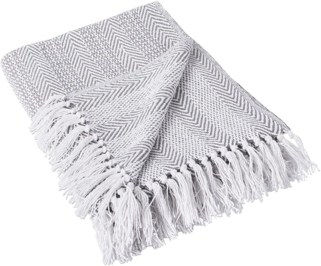 Herringbone Striped Collection Throw Blanket 1