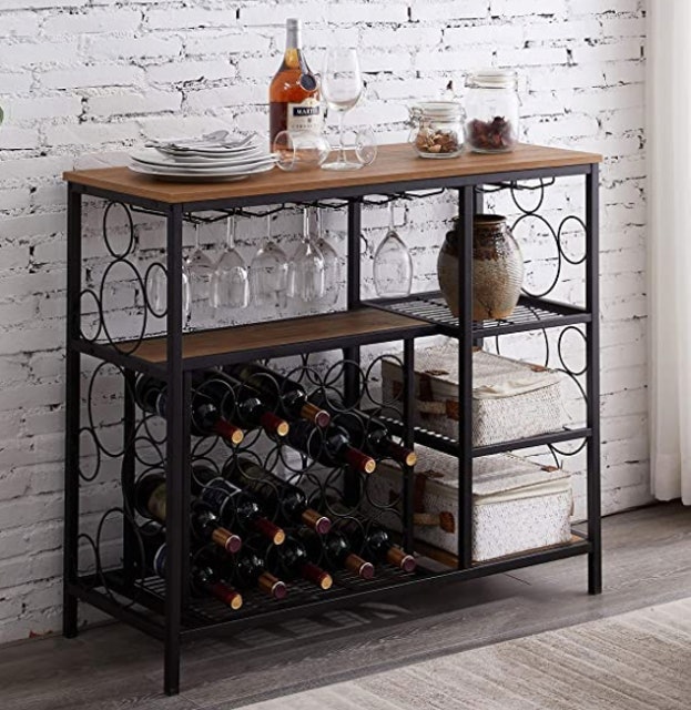 Multi-Function Industrial Style Wine Rack Table 1