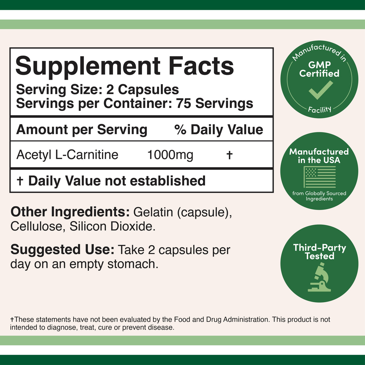 Acetyl L-Carnitine (ALCAR) Supplement 2