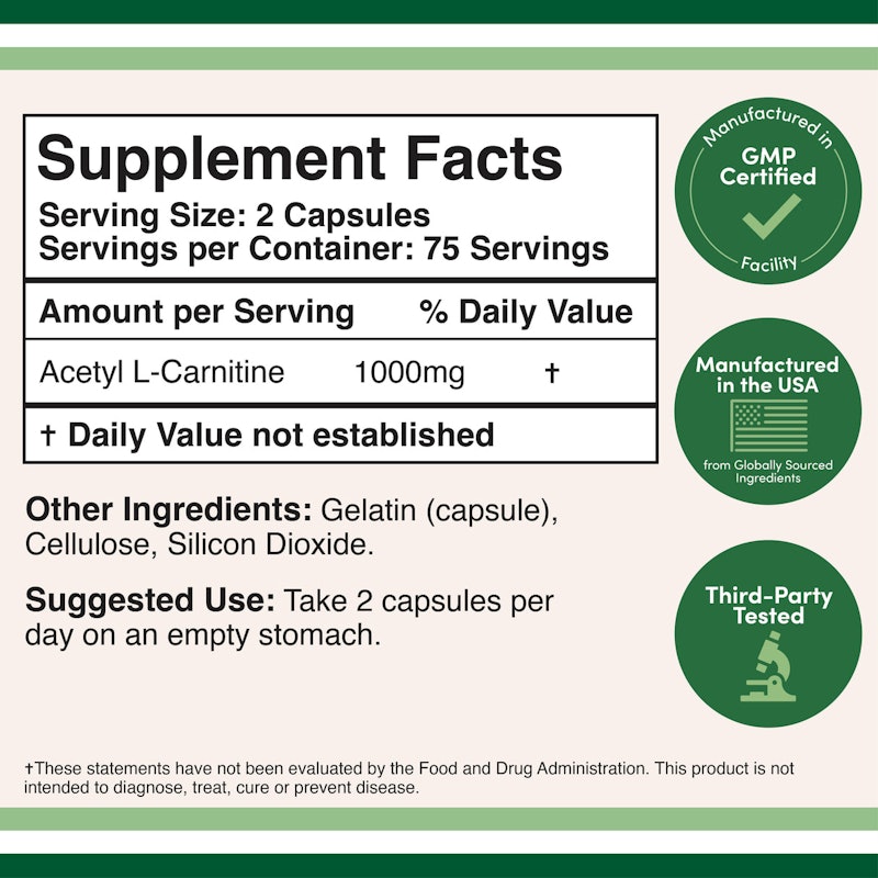 Acetyl L-Carnitine (ALCAR) Supplement 2
