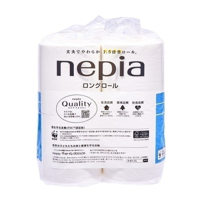 Nepia Long Roll Single-Ply 90m Unscented 8 Rolls 2