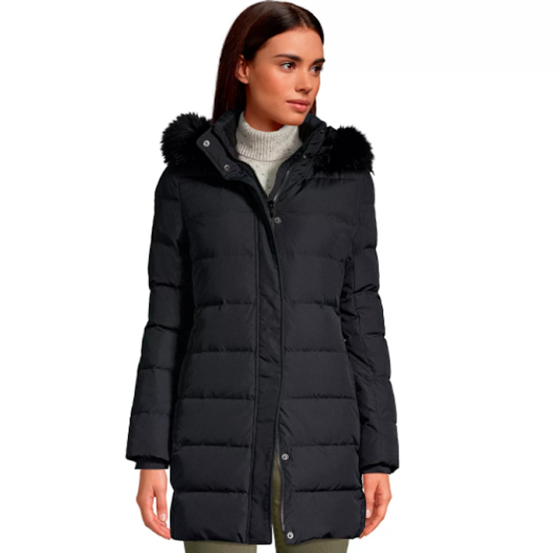 Faux Fur Hood Long Down Coat 1
