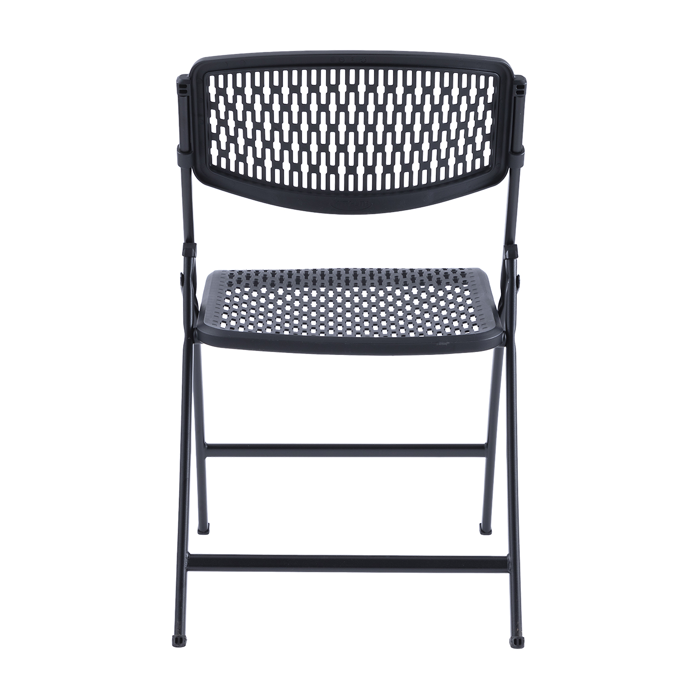 Plastic Seat Folding Chair in Black (Set of 4) 3