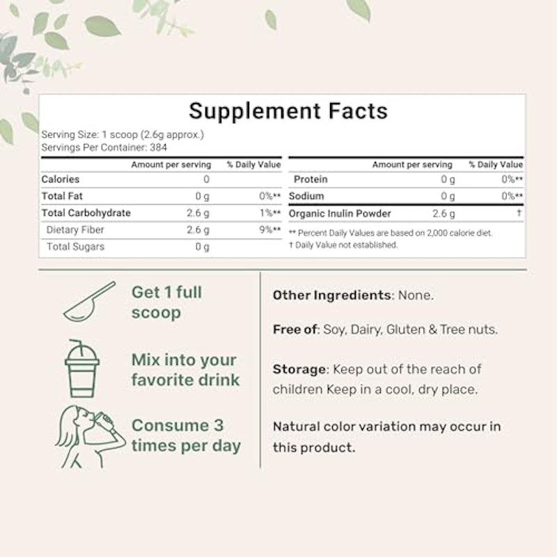 Unflavored Organic Inulin FOS Powder 3