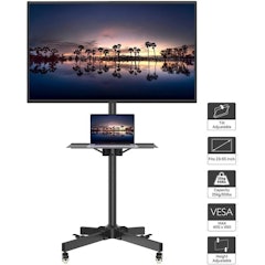 Rolling TV Stand with Laptop Shelf