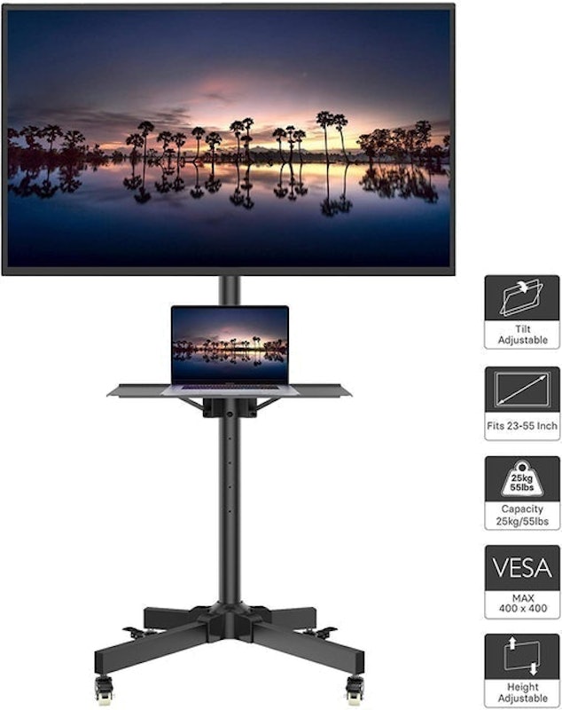 Rolling TV Stand with Laptop Shelf 1