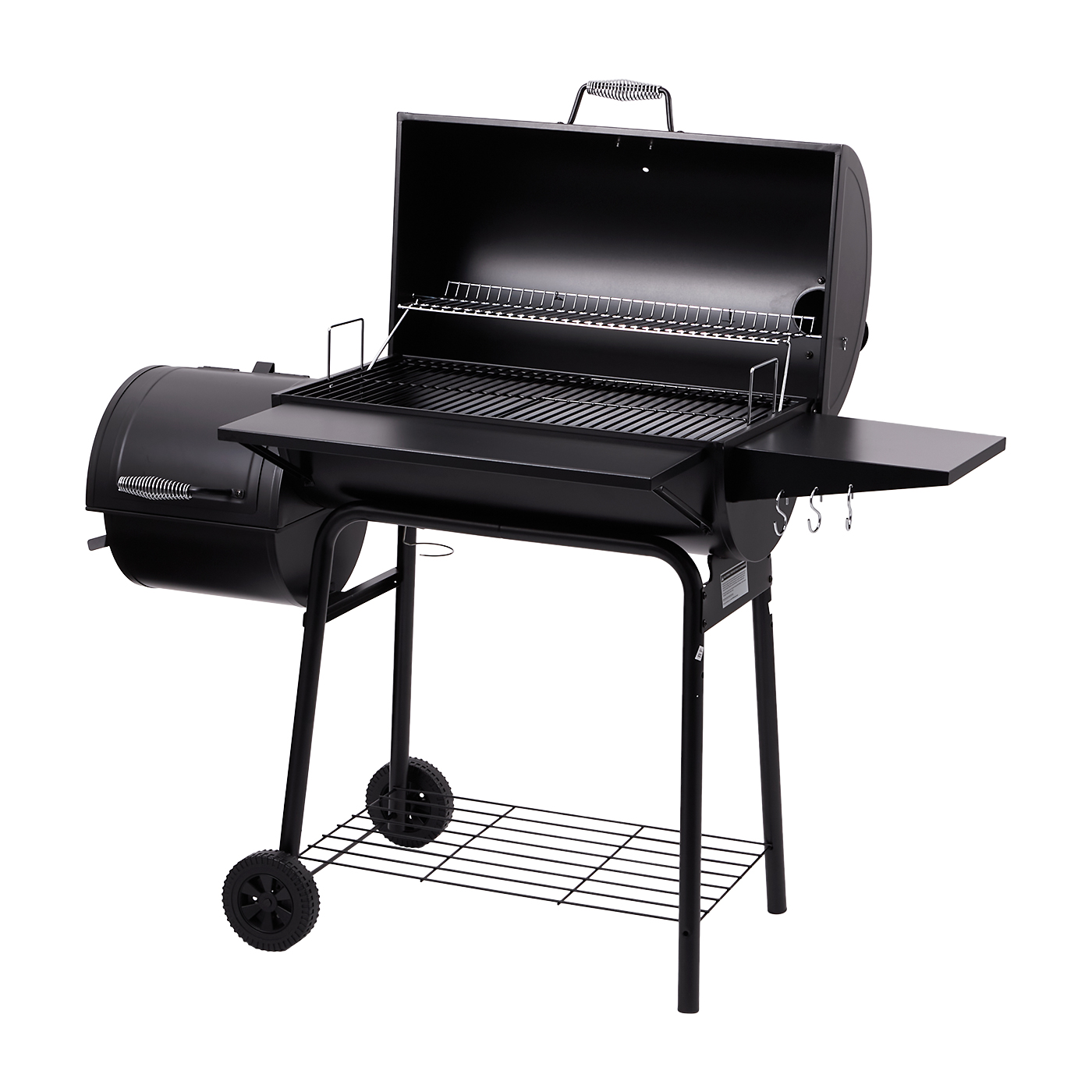 30-Inch Charcoal Barrel Grill with Offset Smoker	 2