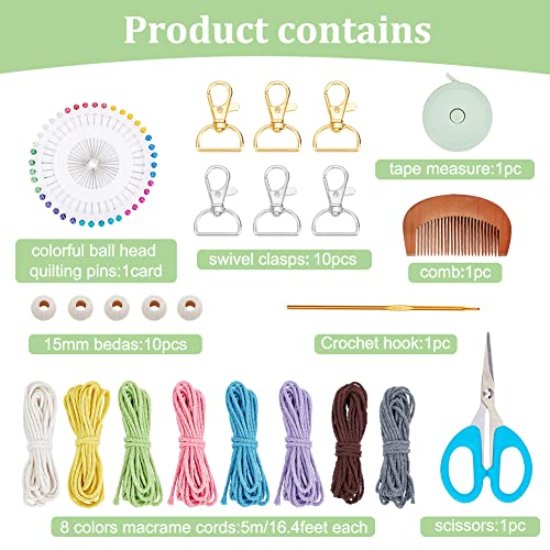 8 Set DIY Macrame Wristlet Keychain Kits for Adults 2