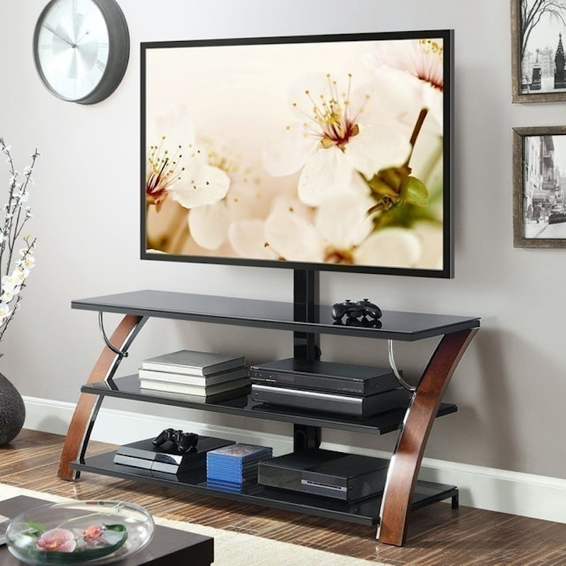 Payton Brown Cherry 3-in-1 Flat Panel TV Stand 1