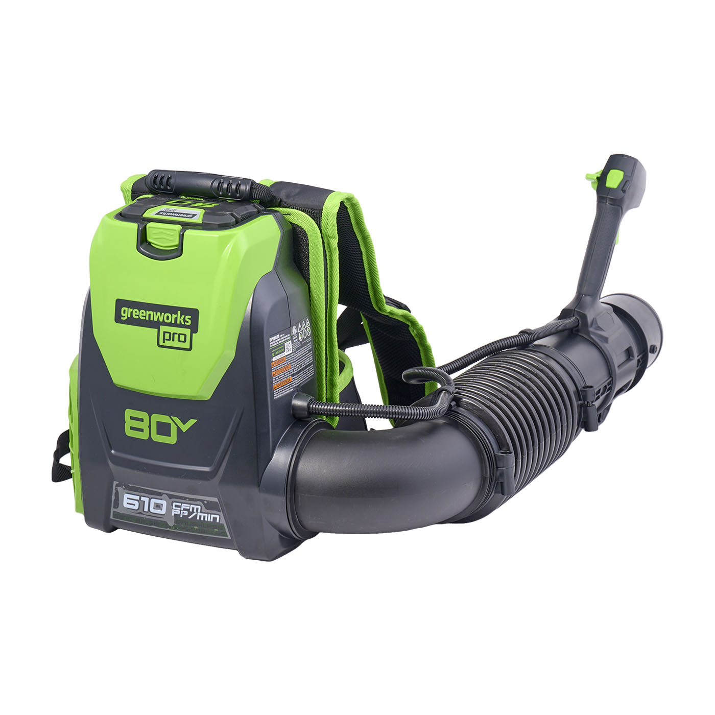 80V Cordless Brushless Backpack Blower with 2.5 Ah Battery & Charger 5