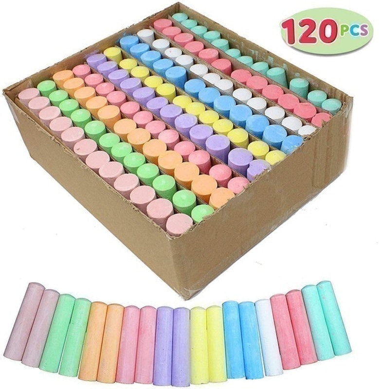 120 Pack Jumbo Washable Sidewalk Chalk Set 1