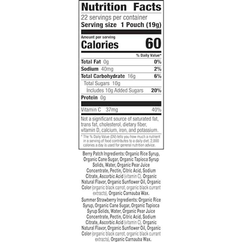 Organic Bunny Fruit Snacks Variety Pack 2