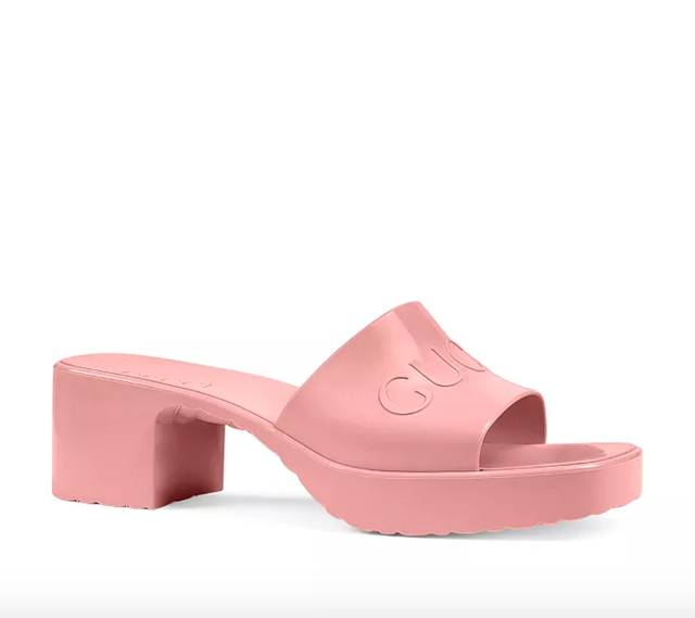 Block Heel Platform Slide Sandals 1