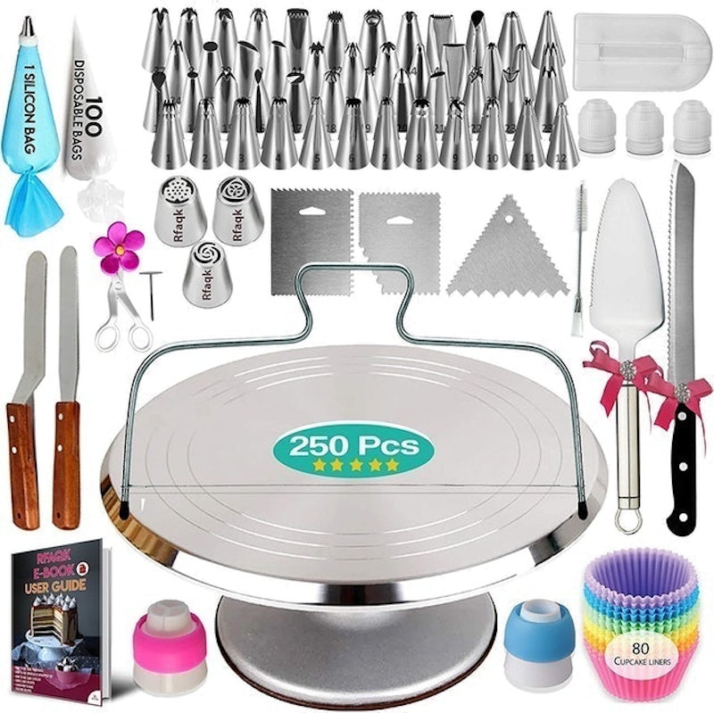 Cake Decorating Kit With Aluminum Metal Turntable 1
