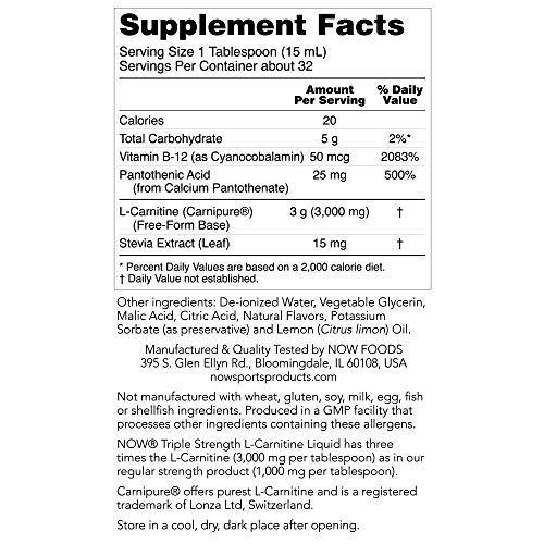 L-Carnitine, Triple Strength Liquid 3