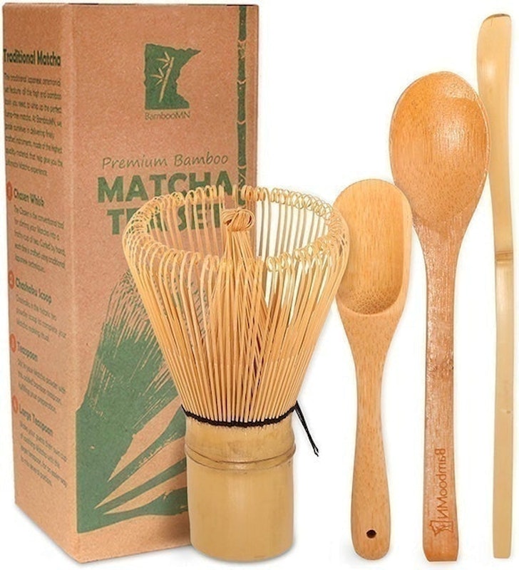 Jade Leaf - Traditional Bamboo Matcha Whisk Chasen + Scoop Chashaku - Replacement Tea Set for Frequent Matcha Green Tea Powder Preparation