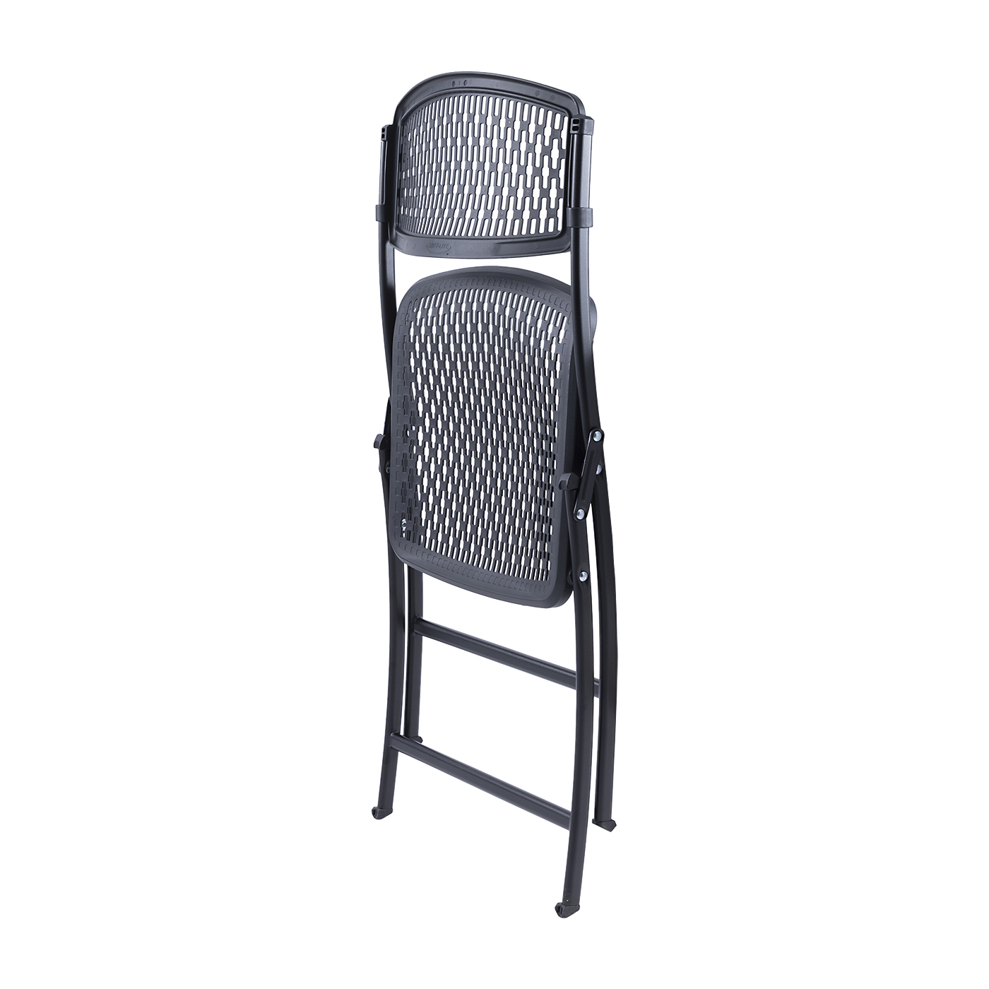 Plastic Seat Folding Chair in Black (Set of 4) 4