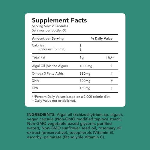 Vegan Omega-3 (DHA + EPA) 500mg Capsules 2