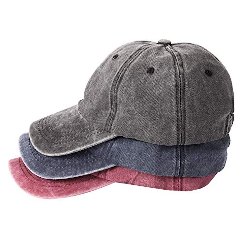 3 Pack Washed Plain Baseball Cap 1
