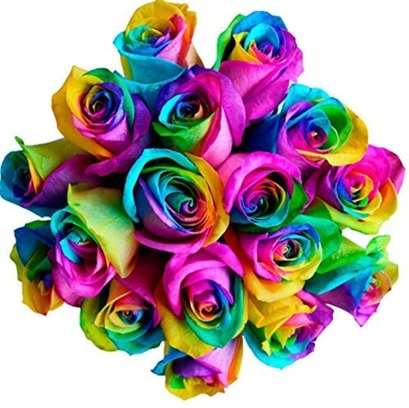 Fresh Rainbow Roses Bouquet 1
