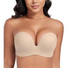 363 Push Up Lift Non-Slip Strapless Bra Beige