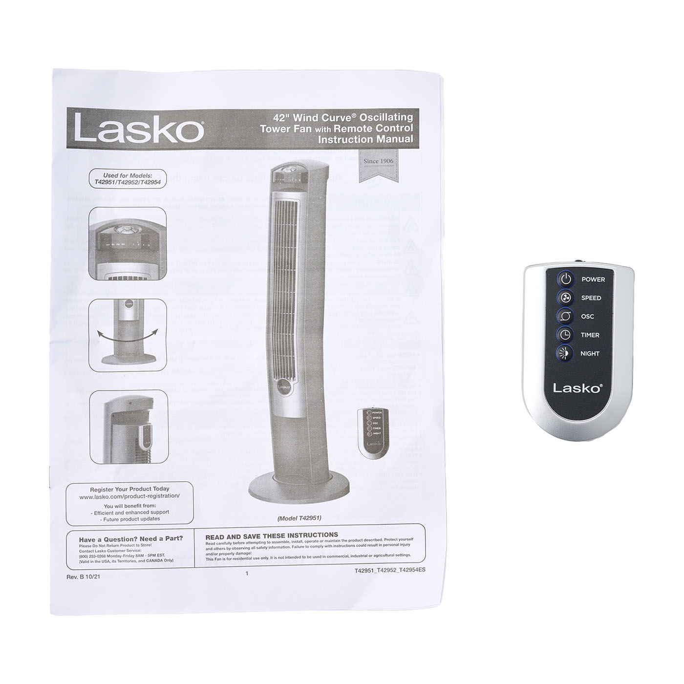 Wind Curve Oscillating Tower Fan with Nighttime Setting and Remote 5
