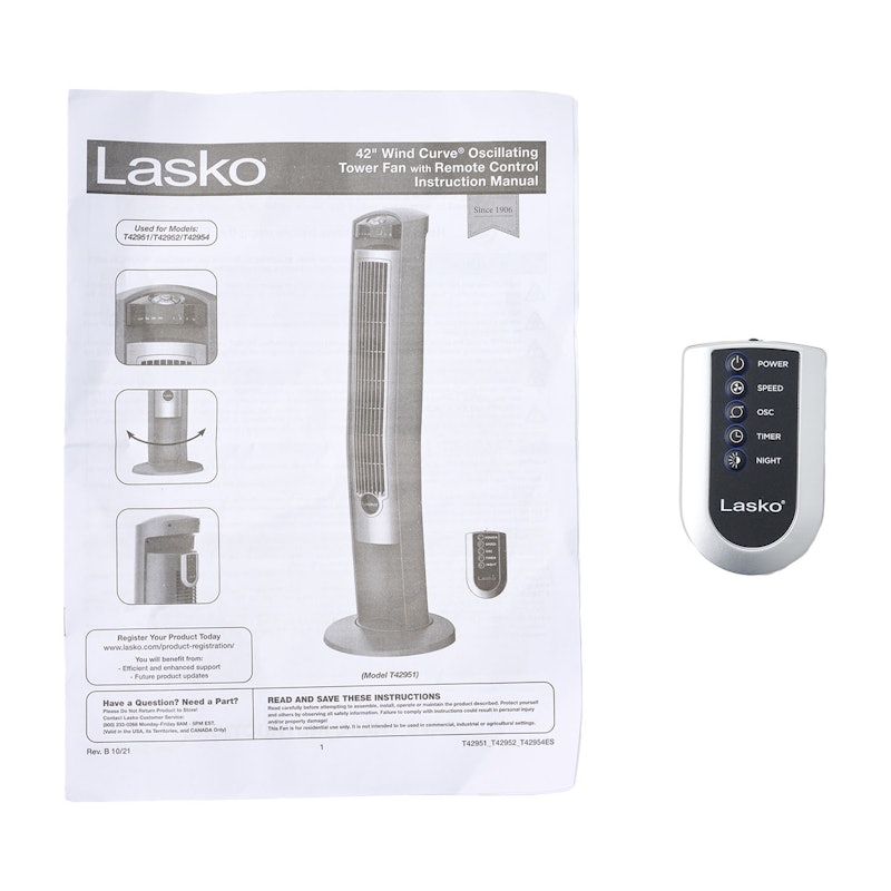 Wind Curve Oscillating Tower Fan with Nighttime Setting and Remote 5