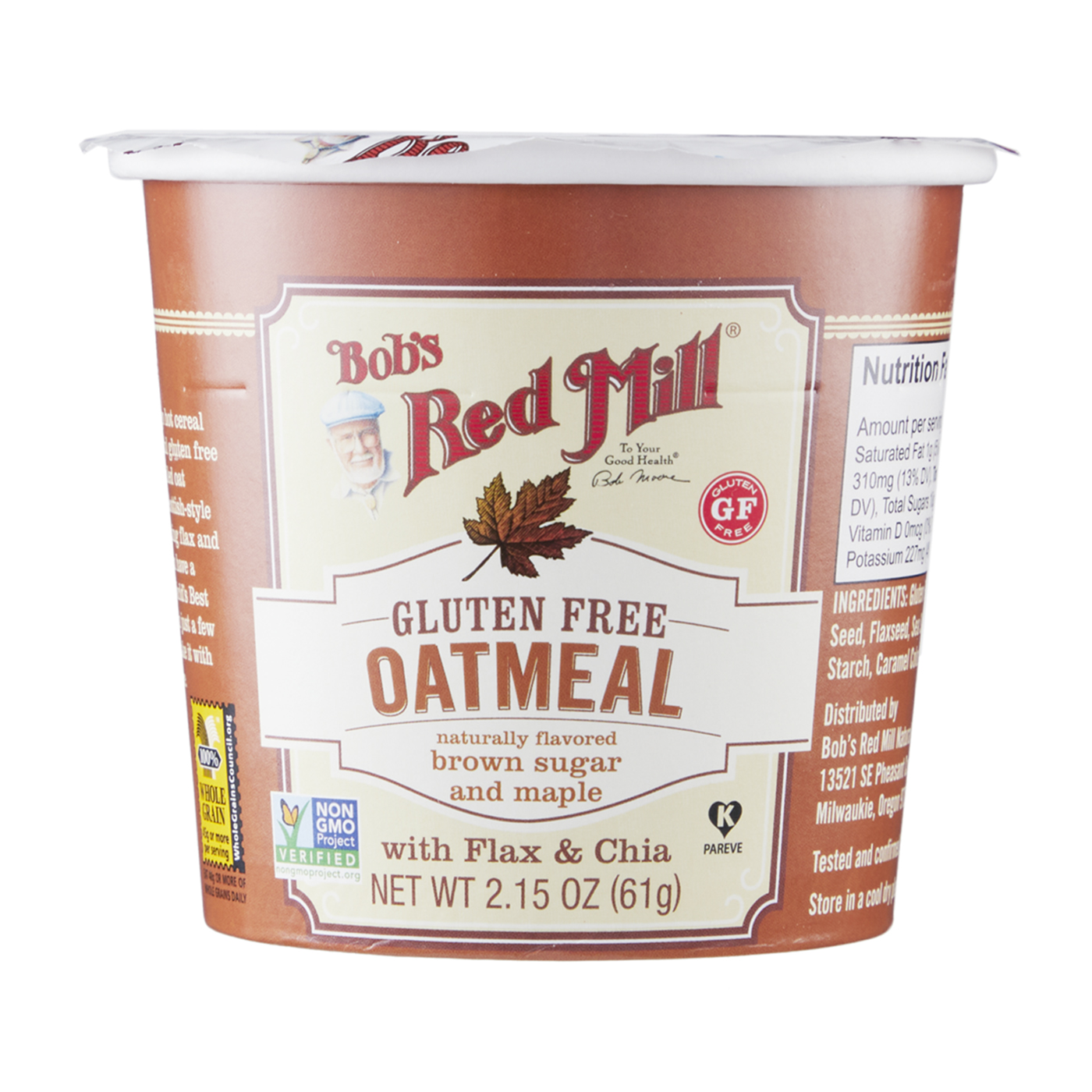 Bob's Red Mill Gluten Free Oatmeal Cup, Brown Sugar & Maple 1
