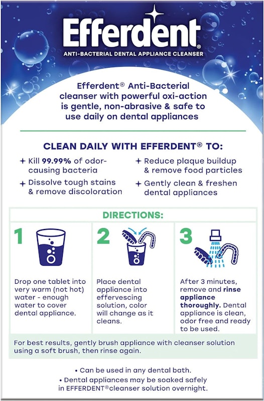 Plus Mint Anti-Bacterial Dental Appliance Cleanser Tablets 2