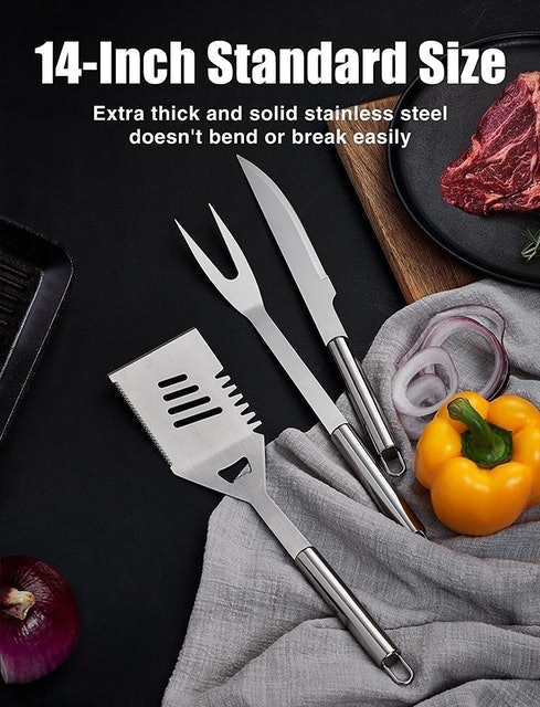16-Piece Stainless Steel Barbecue Grilling Accessories 2