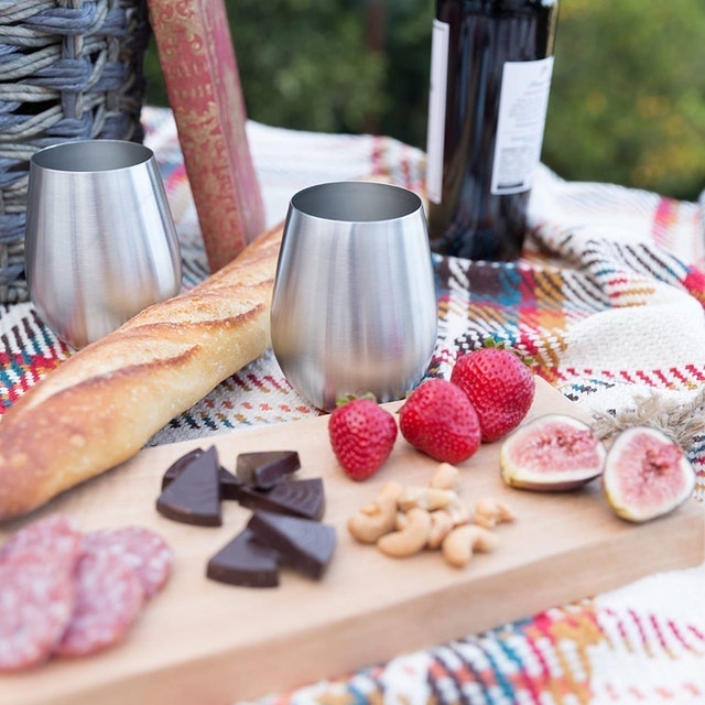 Premium Solid Stainless Steel Wine Glasses 2