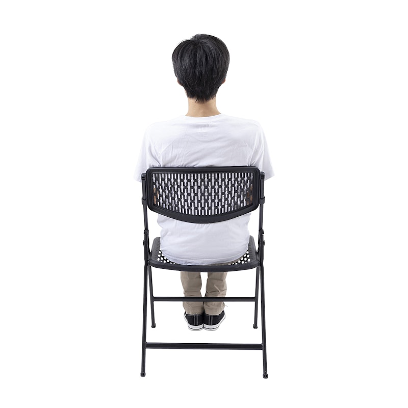 Plastic Seat Folding Chair in Black (Set of 4) 9