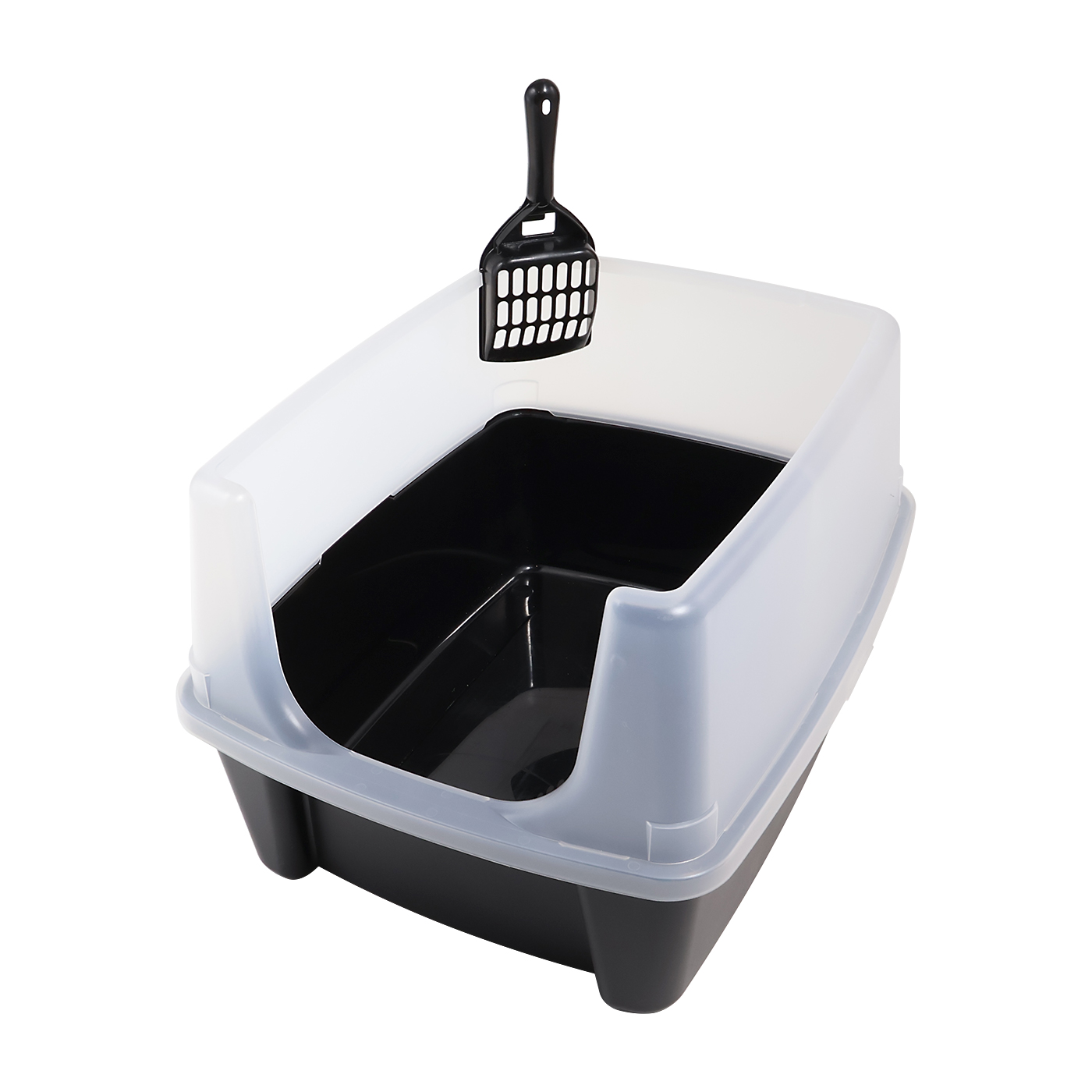 Open Top Litter Box with Shield and Scoop 6