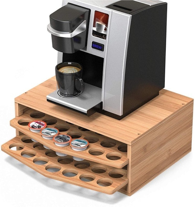 70 Capacity 2-Tier Bamboo Coffee Pod Holder 1