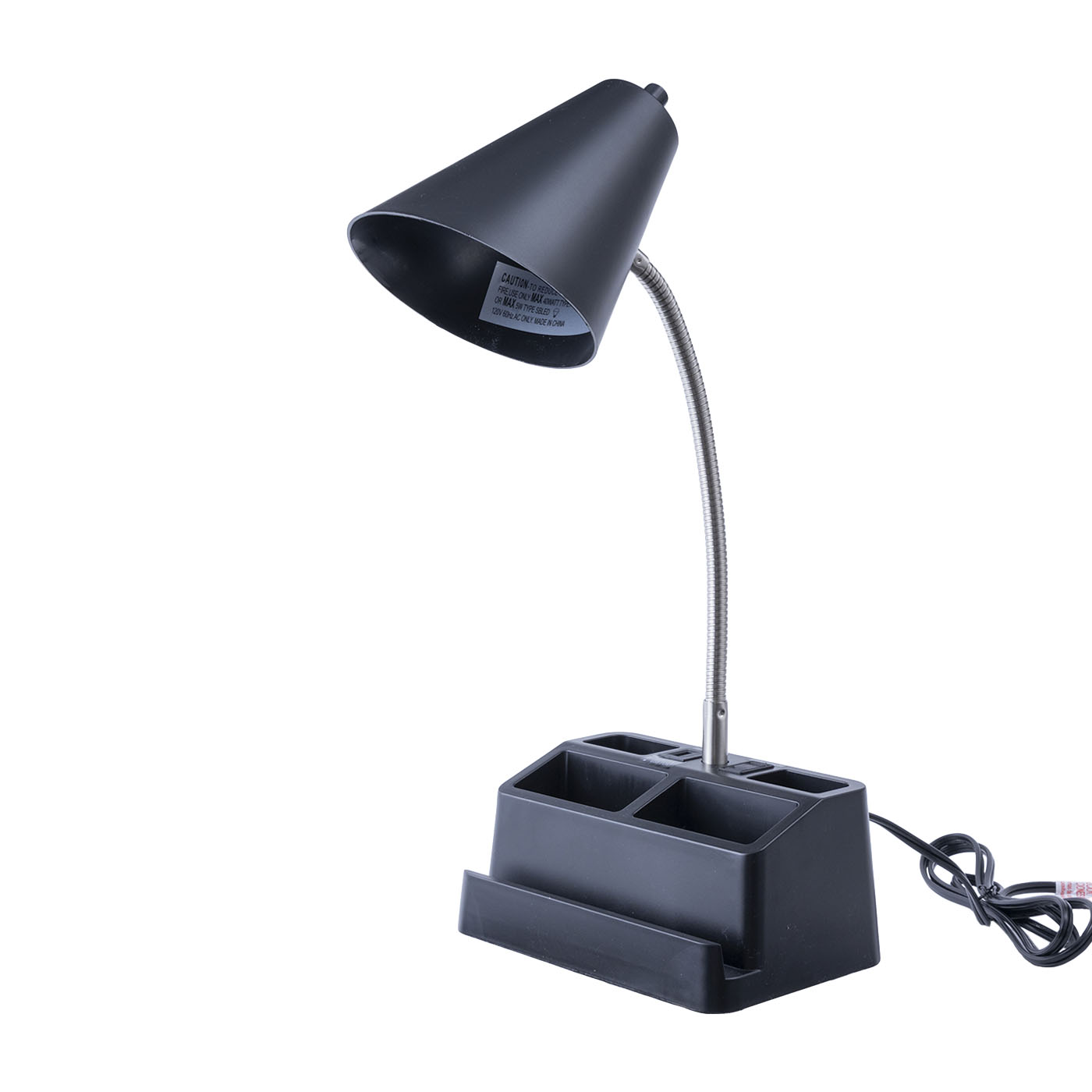15" Organizer Black Task Lamp 1