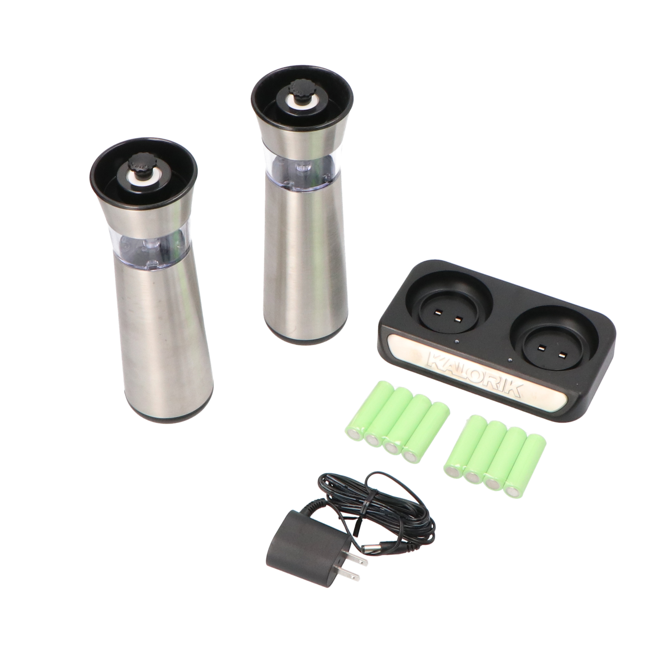Rechargeable Gravity Stainless Steel Salt and Pepper Grinder Set 4